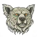 irish bear head tattoo design idea