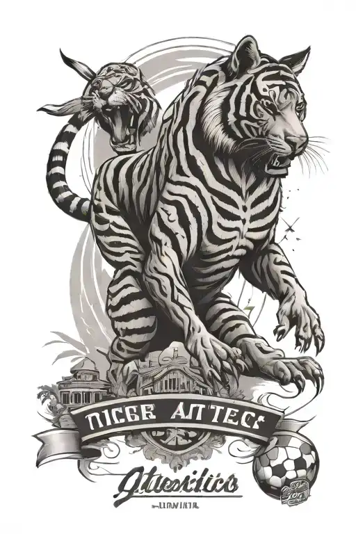 Tigre Atlético club with Don Jose de la Giovanna stadium in the background tattoo design idea