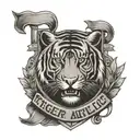 tiger athletic club shield tattoo design idea