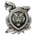 tiger athletic club shield tattoo design idea