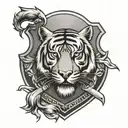 tiger athletic club shield tattoo design idea
