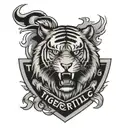 tiger athletic club shield tattoo design idea