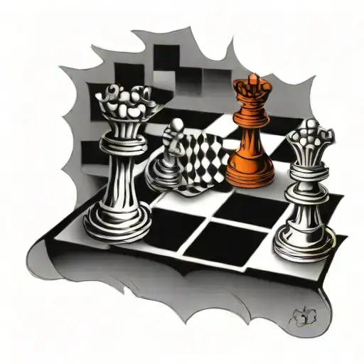 chess board tattoo design idea