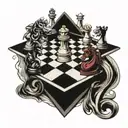 chess board tattoo design idea