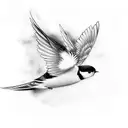 Japanese swallow tattoo design idea
