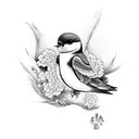 Japanese swallow tattoo design idea