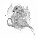 Since I can't show you an image directly, I'll describe the design:  The tattoo features a serene landscape with majesti tattoo design idea