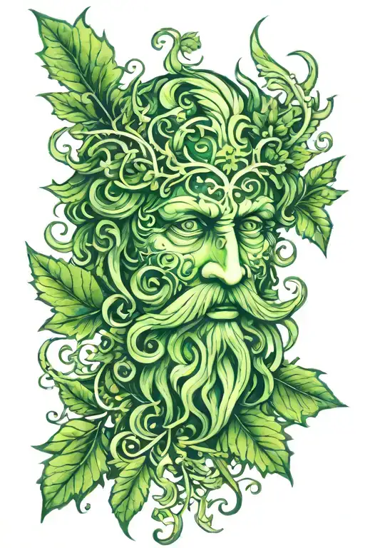 The Green Man, Pagan design tattoo design idea