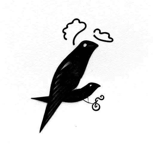 purple martins tattoo design idea