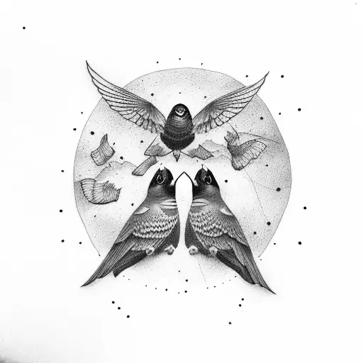 purple martins tattoo design idea