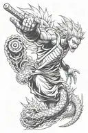 forearm cover in the Manga theme. Something with Naruto, Bleach, Jujutsu Kaisen, Dragon ball, berserk tattoo design idea