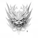 kaido from one piece in his dragon form  tattoo design idea