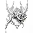 kaido from one piece in his dragon form  tattoo design idea