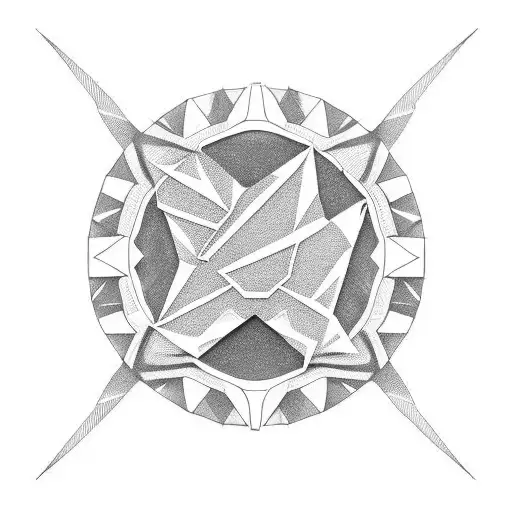 Low poly motorcycle gears tattoo design idea