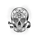realistic sugar skull tattoo design idea