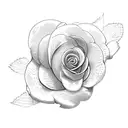 pansy and rose tattoo design idea