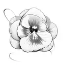 pansy and rose tattoo design idea