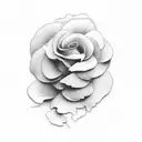 pansy and rose tattoo design idea