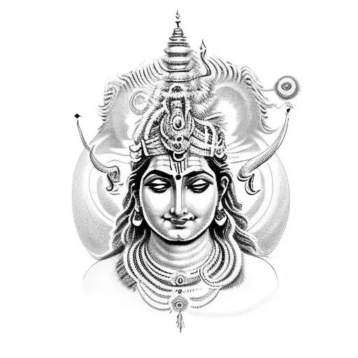 shiva and krishna and bhrama tattoo design idea