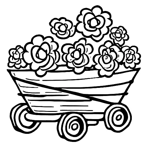 wagon with flowers  tattoo design idea