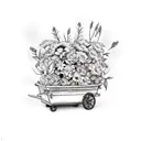 wagon with flowers  tattoo design idea