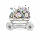 wagon with flowers  tattoo design idea
