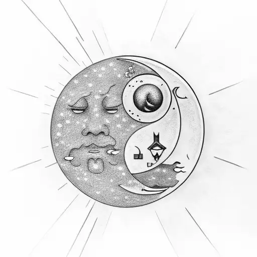 Sun and Moon: You can have the sun on one side of your body and the moon on the other, with details that complement each tattoo design idea