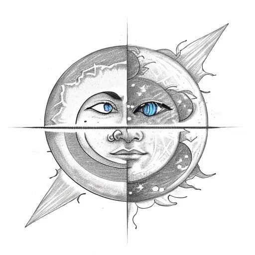 Sun and Moon: You can have the sun on one side of your body and the moon on the other, with details that complement each tattoo design idea