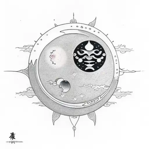 Sun and Moon: You can have the sun on one side of your body and the moon on the other, with details that complement each tattoo design idea
