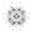 A dotwork mandala design incorporating trap music symbols and gun motifs tattoo design idea