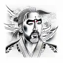 nic cage as miyamoto musashi tattoo design idea