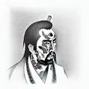 nic cage as miyamoto musashi tattoo design idea