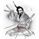 nic cage as miyamoto musashi tattoo design idea