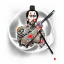 nic cage miyamoto musashi tattoo design idea