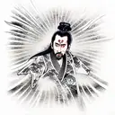 miyamoto musashi with nic cage face tattoo design idea