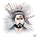 nic cage miyamoto musashi tattoo design idea