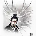 miyamoto musashi with nic cage face tattoo design idea