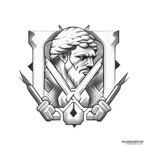 Hercules fork in the road  tattoo design idea