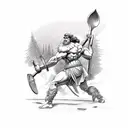 Hercules at a fork in the road  tattoo design idea