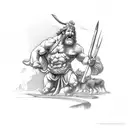 Hercules at a fork in the road  tattoo design idea