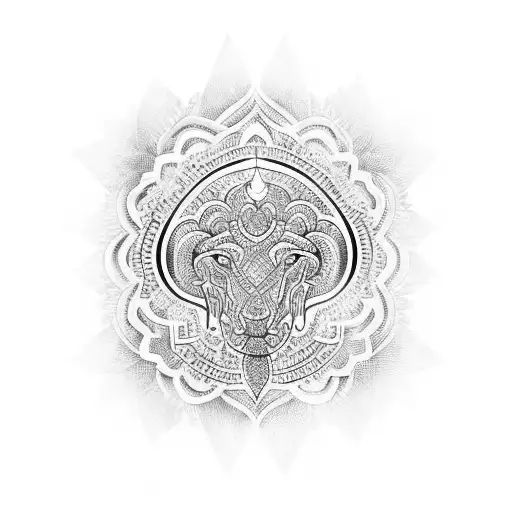 blue henna tattoo design idea