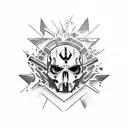 borderlands logo with psychopath tattoo design idea