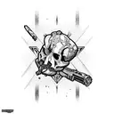 borderlands logo with psychopath tattoo design idea