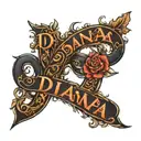 lettering the name diana tattoo design idea