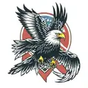 Eagle and Native American flag tattoo design idea