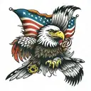 Eagle and Native American flag tattoo design idea