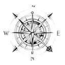 broken compass woth arrow tattoo design idea