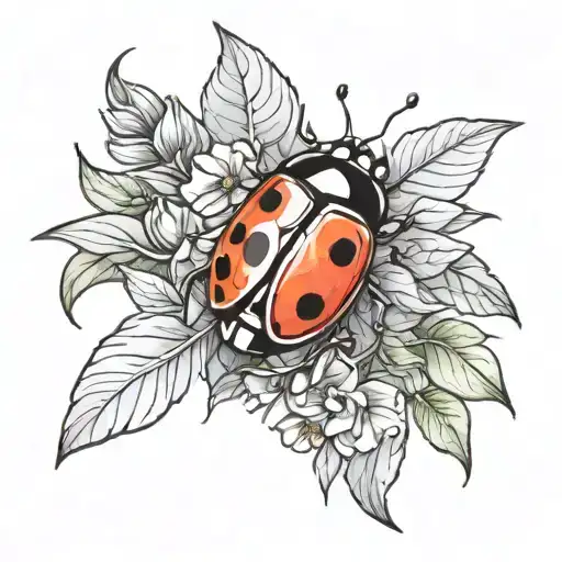 ladybug gardening tattoo design idea