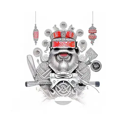 barber shop tattoo design idea