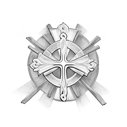 cross made with 3 nails and john 14:6 tattoo design idea